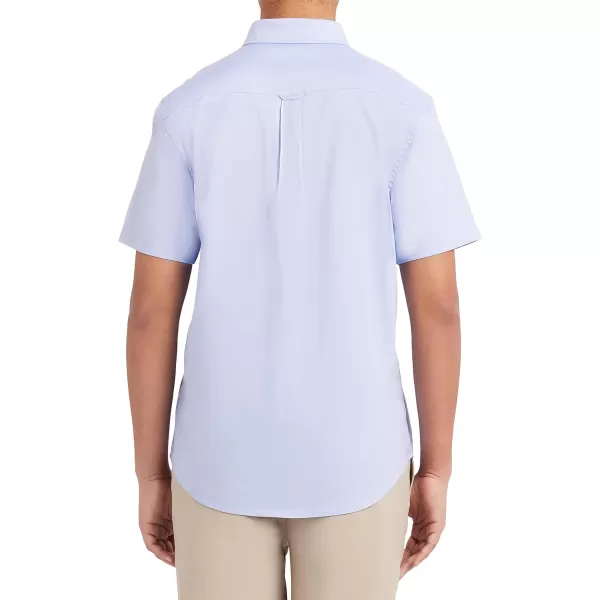 Nautica Young Mens Uniform Short Sleeve Performance Oxford ButtonDown ShirtOx Blue