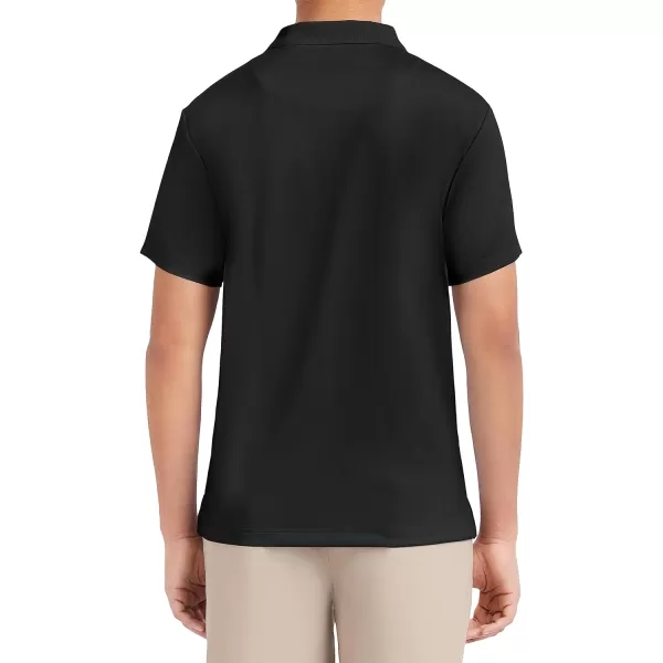 Nautica Young Mens Uniform Short Sleeve Performance PoloBlack