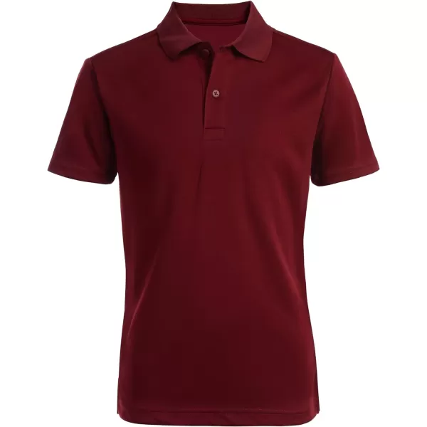 Nautica Young Mens Uniform Short Sleeve Performance PoloBurgundy