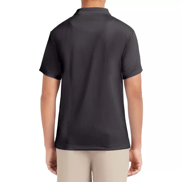 Nautica Young Mens Uniform Short Sleeve Performance PoloCharcoal