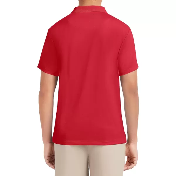 Nautica Young Mens Uniform Short Sleeve Performance PoloRed