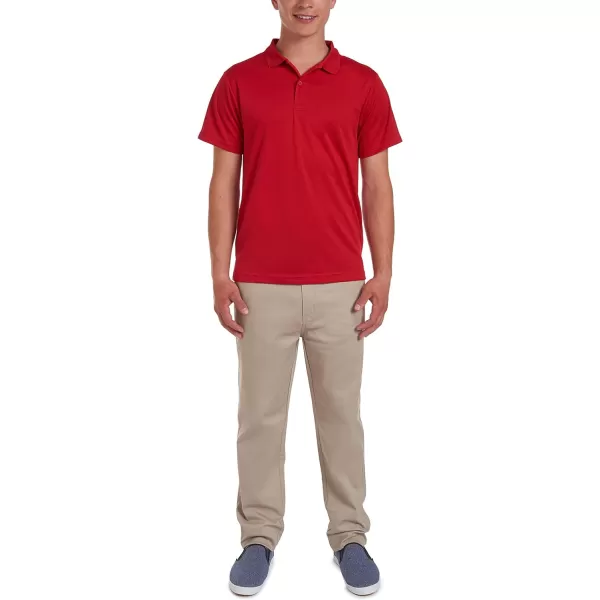 Nautica Young Mens Uniform Short Sleeve Performance PoloRed