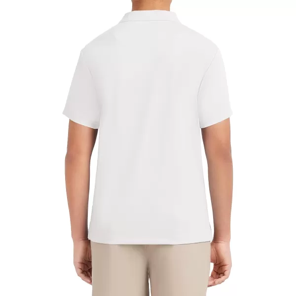 Nautica Young Mens Uniform Short Sleeve Performance PoloWhite