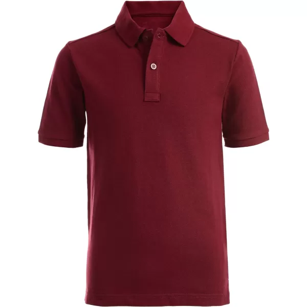 Nautica Young Mens Uniform Short Sleeve Stretch Pique PoloBurgundy