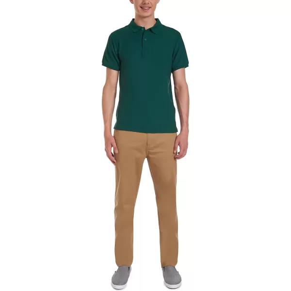 Nautica Young Mens Uniform Short Sleeve Stretch Pique PoloHunter
