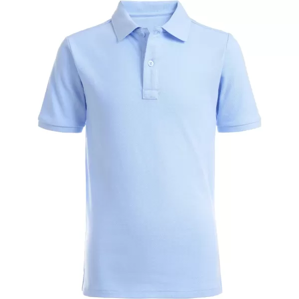 Nautica Young Mens Uniform Short Sleeve Stretch Pique PoloLight Blue