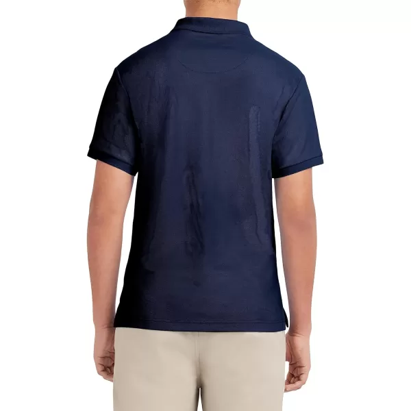 Nautica Young Mens Uniform Short Sleeve Stretch Pique PoloNavy