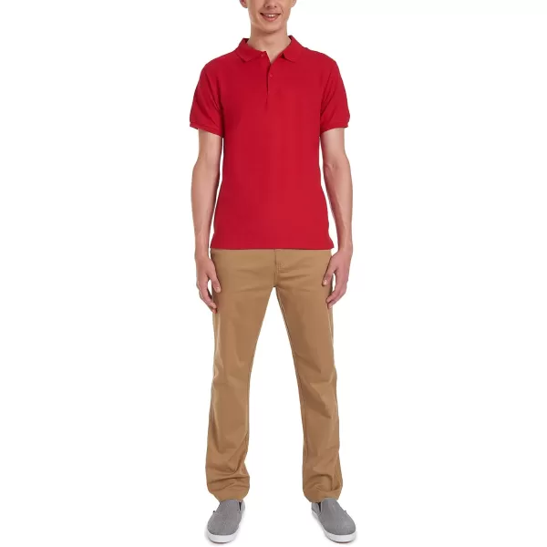 Nautica Young Mens Uniform Short Sleeve Stretch Pique PoloRed