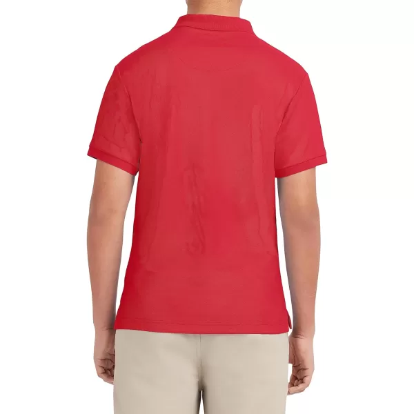 Nautica Young Mens Uniform Short Sleeve Stretch Pique PoloRed