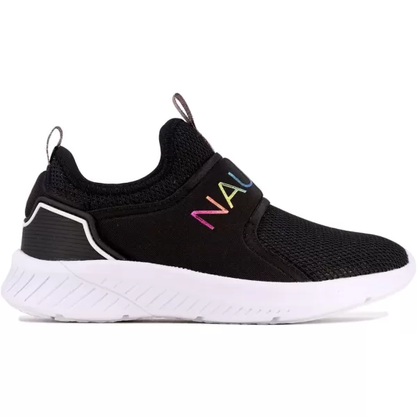 Nautica Youth Girls SlipOn Athletic Sneakers  Stylish Running and Tennis Shoes for Little and Big KidsBlack Glitter Mesh