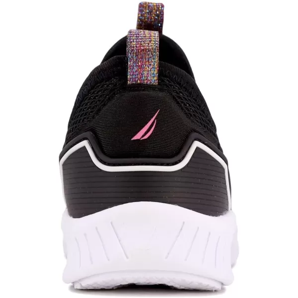 Nautica Youth Girls SlipOn Athletic Sneakers  Stylish Running and Tennis Shoes for Little and Big KidsBlack Glitter Mesh