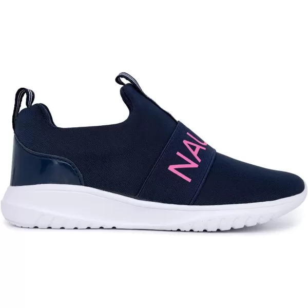 Nautica Youth Girls SlipOn Athletic Sneakers  Stylish Running and Tennis Shoes for Little and Big KidsNavyPink