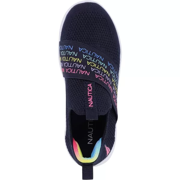 Nautica Youth Girls SlipOn Athletic Sneakers  Stylish Running and Tennis Shoes for Little and Big KidsPiercenavy Rainbow