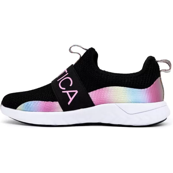 Nautica Youth Girls SlipOn Athletic Sneakers  Stylish Running and Tennis Shoes for Little and Big KidsTuvablack Rainbow