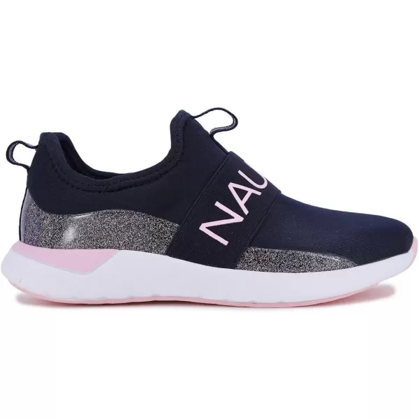 Nautica Youth Girls SlipOn Athletic Sneakers  Stylish Running and Tennis Shoes for Little and Big KidsTuvanavy Iridescent Pink