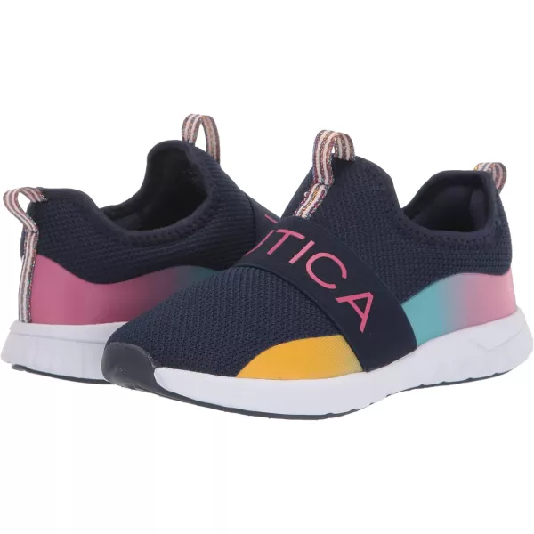 Nautica Youth Girls SlipOn Athletic Sneakers  Stylish Running and Tennis Shoes for Little and Big KidsTuvanavy Rainbow