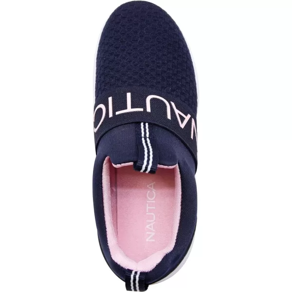 Nautica Youth Girls SlipOn Athletic Sneakers  Stylish Running and Tennis Shoes for Little and Big KidsWafflenavyPink