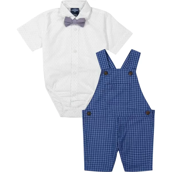 Nautica babyboys 3piece Shortall Bodysuit and Bow Tie SetTanzanite