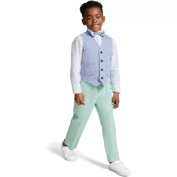 Nautica boys 4piece Vest Set With Dress Shirt Tie Vest and PantsAcademy Blue