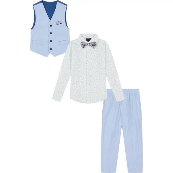 Nautica boys 4piece Vest Set With Dress Shirt Tie Vest and PantsEnglish Blue