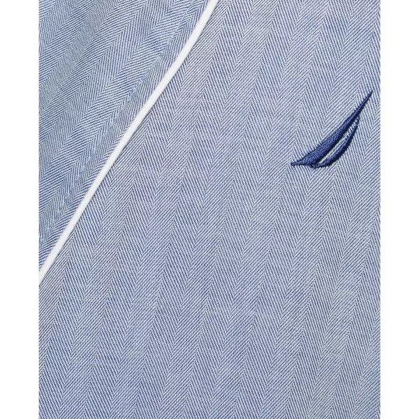 Nautica mens Longsleeve Lightweight Cotton WovenrobeBlue Bone