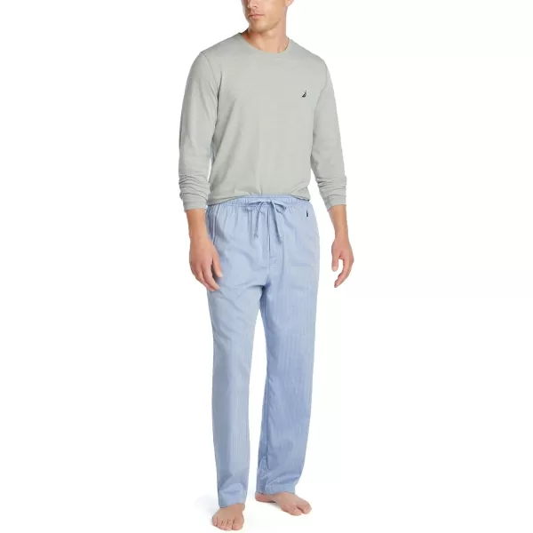 Nautica mens Soft Woven 100 Cotton Elastic Waistband Sleep Pajama PantBlue Bone