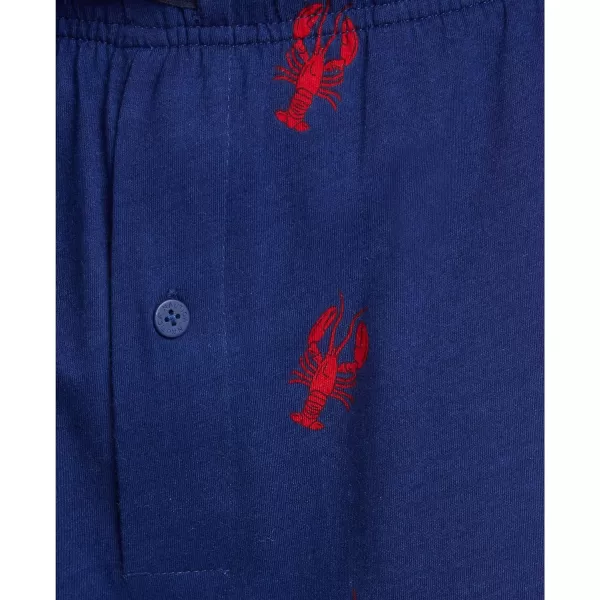 Nautica mens Soft Woven 100 Cotton Elastic Waistband Sleep Pajama PantBlue Lobster