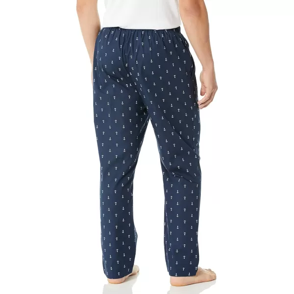 Nautica mens Soft Woven 100 Cotton Elastic Waistband Sleep Pajama PantDark Blue