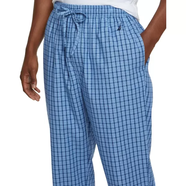 Nautica mens Soft Woven 100 Cotton Elastic Waistband Sleep Pajama PantFrench Blue