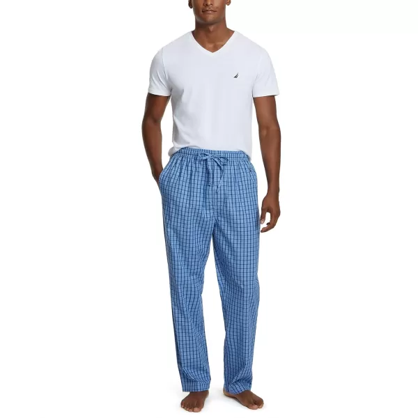 Nautica mens Soft Woven 100 Cotton Elastic Waistband Sleep Pajama PantFrench Blue