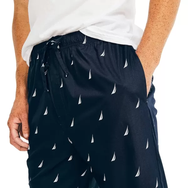 Nautica mens Soft Woven 100 Cotton Elastic Waistband Sleep Pajama PantMaritime Navy