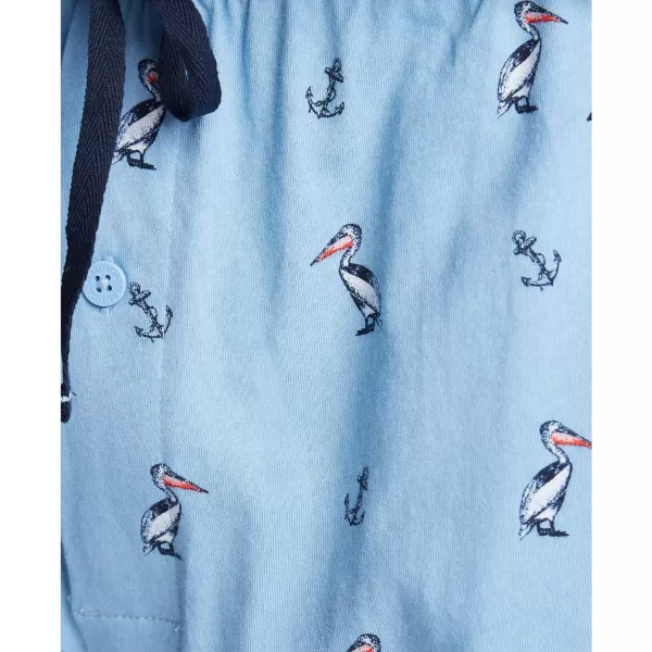 Nautica mens Soft Woven 100 Cotton Elastic Waistband Sleep Pajama PantPorthole Blue