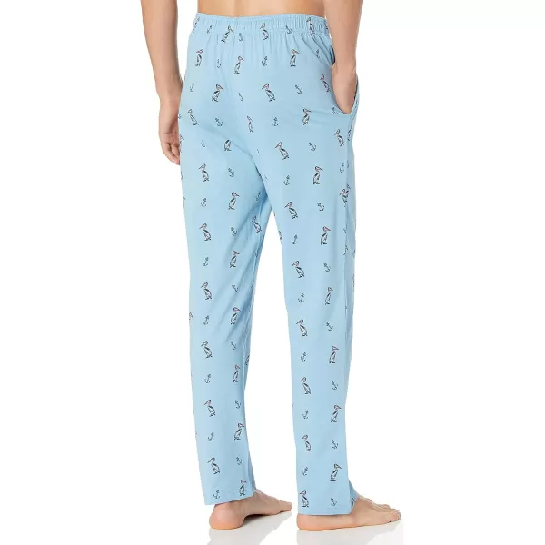 Nautica mens Soft Woven 100 Cotton Elastic Waistband Sleep Pajama PantPorthole Blue