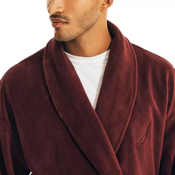 Nautica mens Solid Shawl RobeRoyal Burgundy