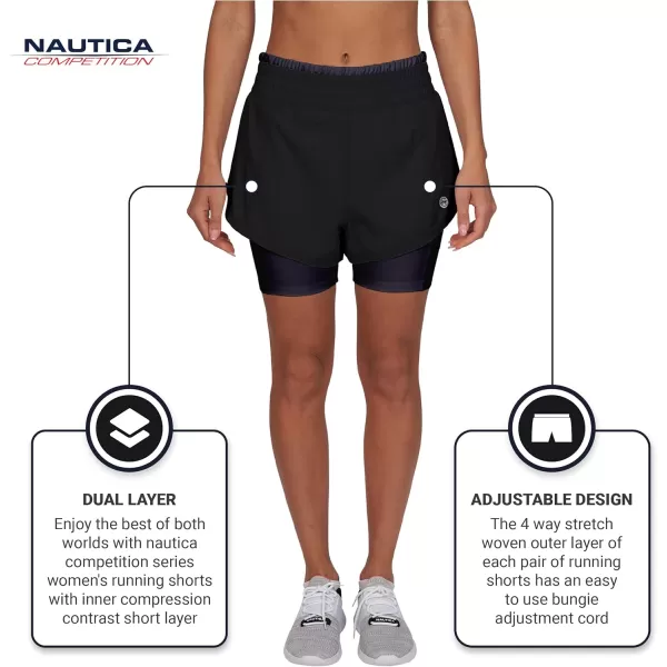 Womens Running Shorts Elastic High Waisted DryFit Moisture Wicking Performance Workout Athletic Biker Compression PocketBlack  Black