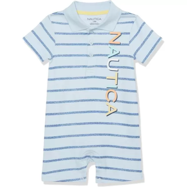 Baby Boys Nautica Knit RomperBlue Stripe