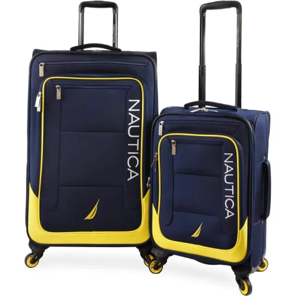 NAUTICA Helios 2pc Softside Luggage Set Navy YellowNAVY YELLOW