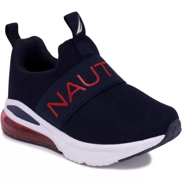 NAUTICA Kids Boys Girls Air Bubble Sneaker Athletic Running Shoe with StrapBungee ToddlerLittle KidsMattoon Air Navy Red