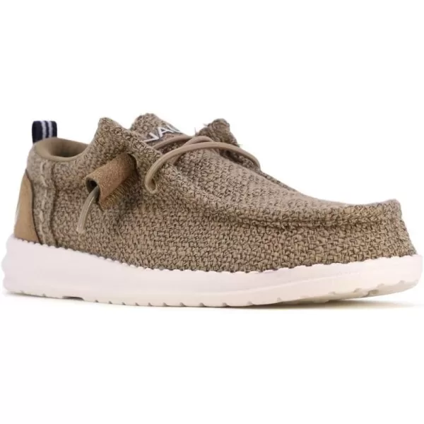 NAUTICA Kids Boys Youth Comfort Loafers LaceUp Boat Shoe Lightweight Casual Stretch SneakerLittle KidBig Kid RushfordCamel Knit