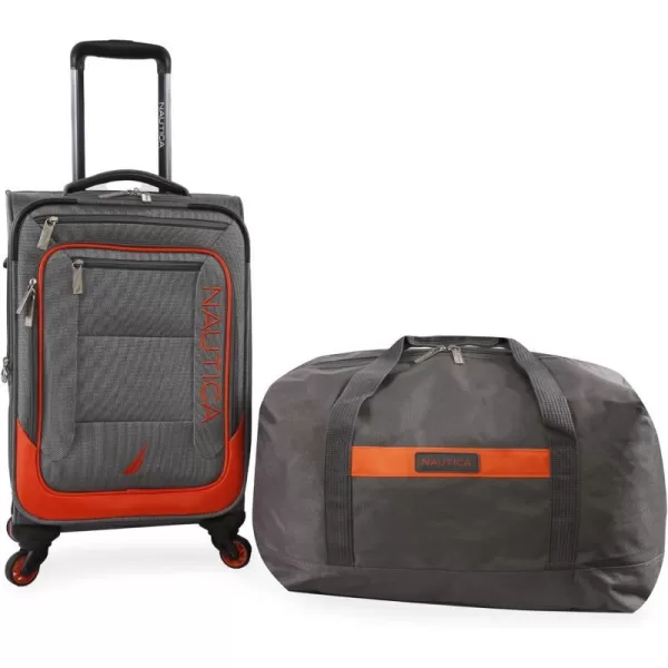 NAUTICA Pathfinder 2pc Softside Luggage Set GreyOrangeGreyOrange