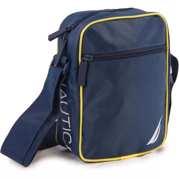 NAUTICA Unisexs Shoulder Bag Black WhiteNavy Yellow