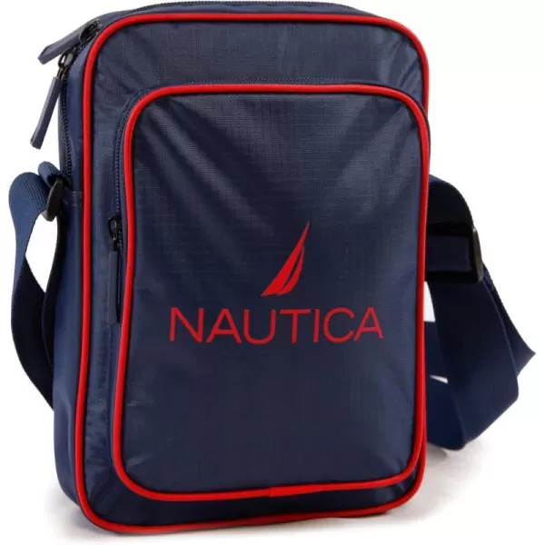 NAUTICA Unisexs Shoulder Bag Grey OrangeNavy Red