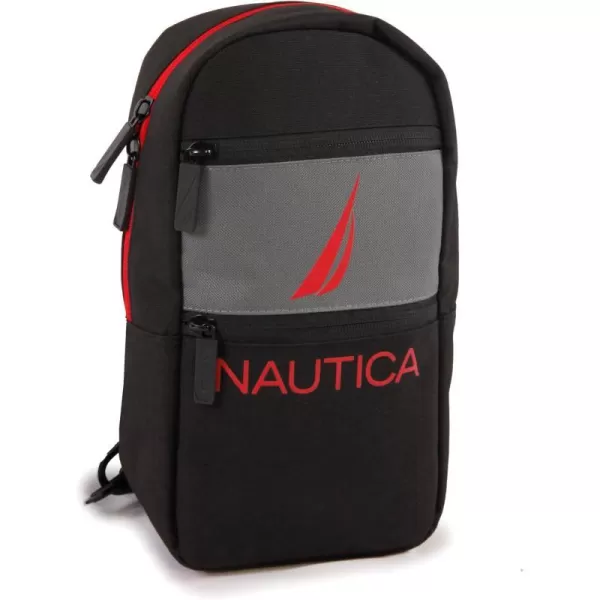 NAUTICA Unisexs Sling Shoulder Bag Navy YellowBlack Red