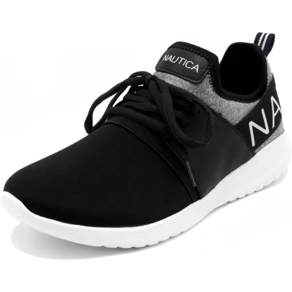 NAUTICA Women Fashion Sneaker LaceUp Jogger Running Shoe Casual Walking SneakerBlack Heathered