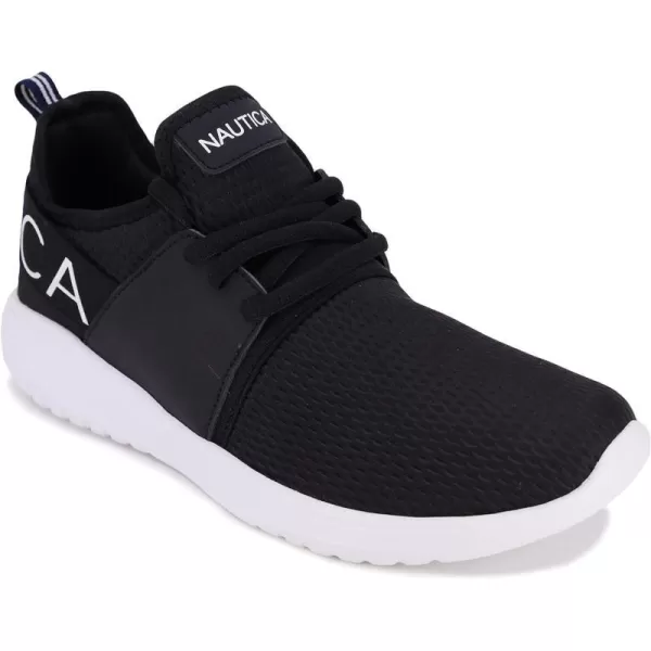 NAUTICA Women Fashion Sneaker LaceUp Jogger Running Shoe Casual Walking SneakerBlack Texture