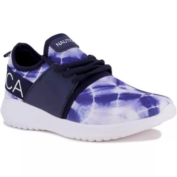 NAUTICA Women Fashion Sneaker LaceUp Jogger Running Shoe Casual Walking SneakerBlue Tie Dye