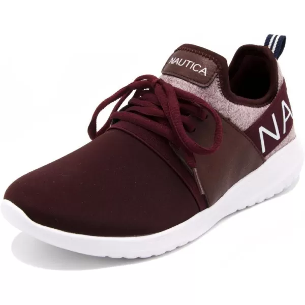 NAUTICA Women Fashion Sneaker LaceUp Jogger Running Shoe Casual Walking SneakerBurgundy Heather