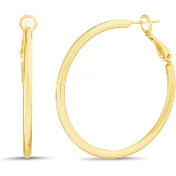 Nautica 14K Gold Plated Alloy 40mm Hoop Earrings for WomenYellow