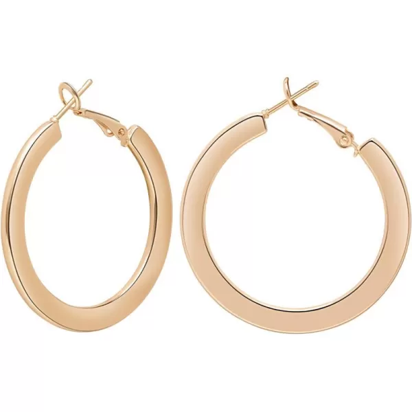 Nautica 14K Gold Plated Alloy Clip On Huggie Hoop Earrings for WomenFlattened