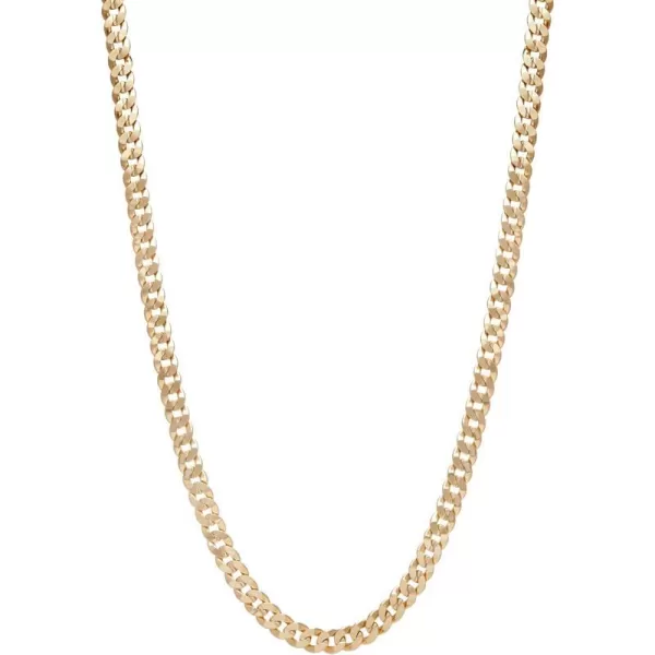 Nautica 14K Gold Plated Brass Necklace  Miami Cuban Flat Link Curb Chain Necklace for Men and Women10 mm